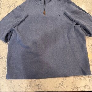 Like New Polo Ralph Lauren Men's Heather Blue 1/4 zip Up Sweater